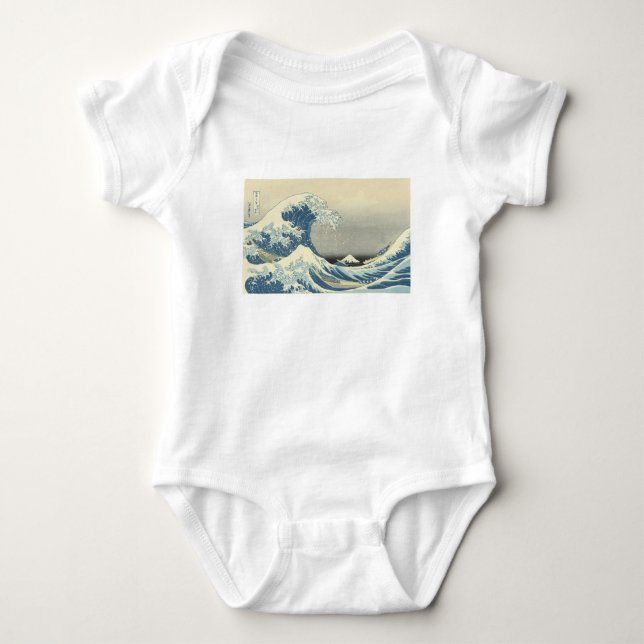 Beneath the Wave off Kamagawa Baby Bodysuit (Front)