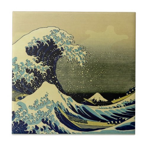 Beneath the Wave off Kanagawa Ceramic Tile