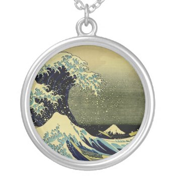 Beneath The Wave Off Kanagawa Silver Plated Necklace by SunshineDazzle at Zazzle