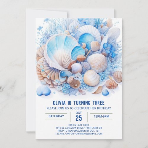 Beneath the Waves Boy Birthday Invitation