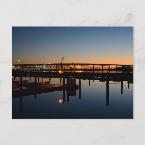 Benecia Bridge and Martinez Marina at Sunrise Postcard