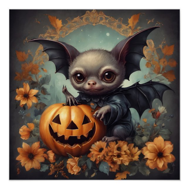 Benedict the Bat - Serene Halloween Art Print (Front)