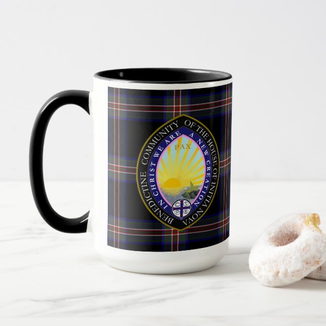 Benedictine House of Initia Nova logo mug (With Donut)