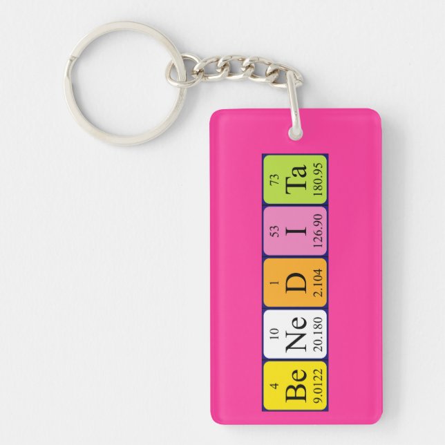 Benedita periodic table name keyring (Front)