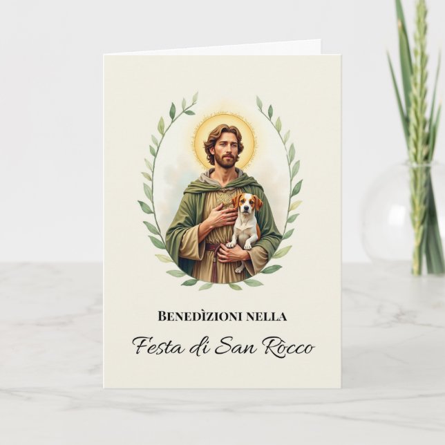 Benedizioni nella Festa di San Rocco Watercolor Card (Front)