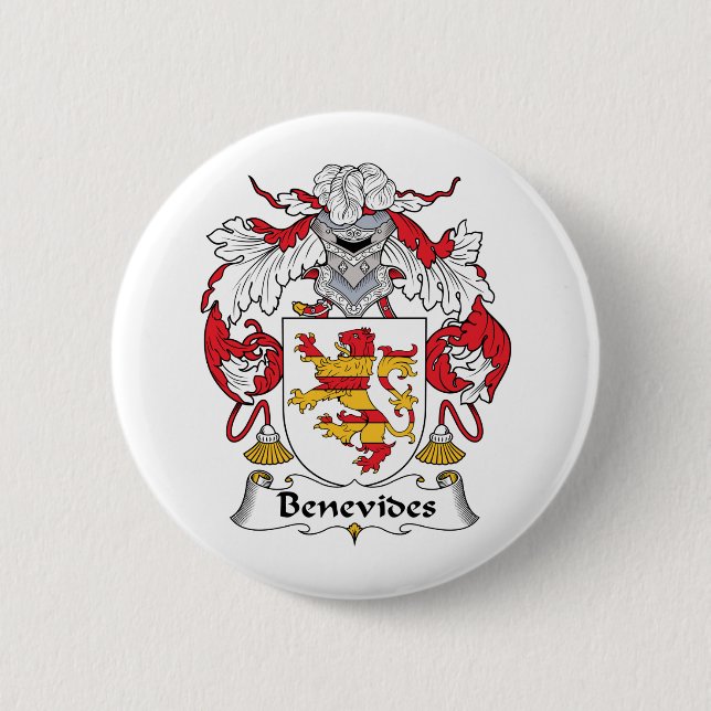 Benevides Family Crest Pinback Button (Front)