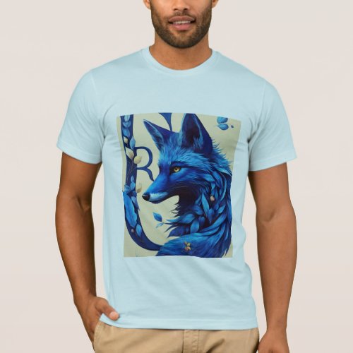 Benevolent Blue Fox in Bold B T_Shirt