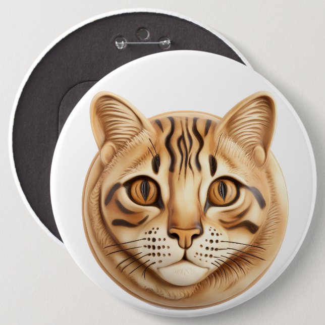 Bengal Cat 3D Inspired Button (Front & Back)