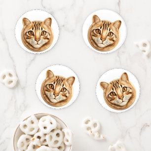 Bengal Cat 3D Inspired Coaster Set