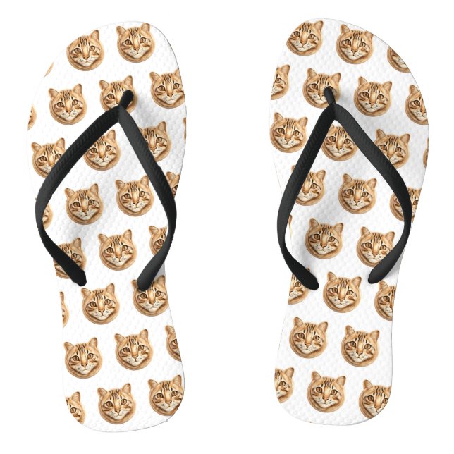 Bengal Cat 3D Inspired Flip Flops (Footbed)