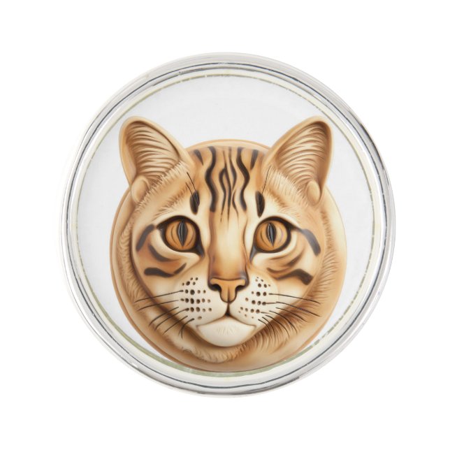 Bengal Cat 3D Inspired Lapel Pin (Front)