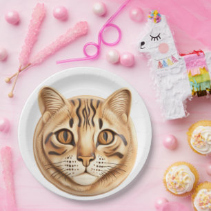Bengal Cat 3D Inspired Paper Plates