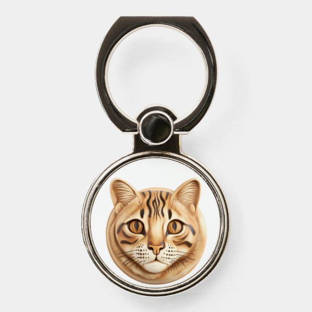 Bengal Cat 3D Inspired Phone Ring Stand (Front)