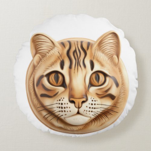 Bengal Cat 3D Inspired Round Pillow