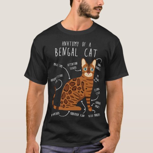 Bengal Cat Anatomy 1 T_Shirt