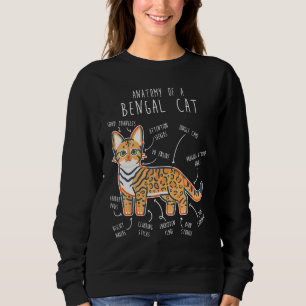 Bengal Cat Anatomy Cute Pet Bengal Mom Cat Dad Sweatshirt