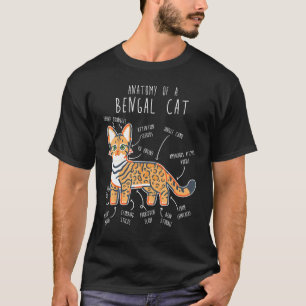 Bengal Cat Anatomy Cute Pet Bengal Mom Cat Dad T-Shirt