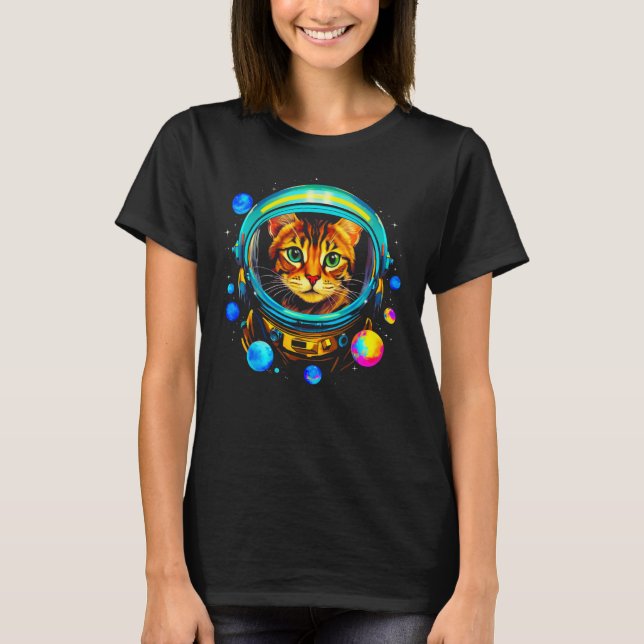 Bengal Cat Astronaut T-Shirt (Front)