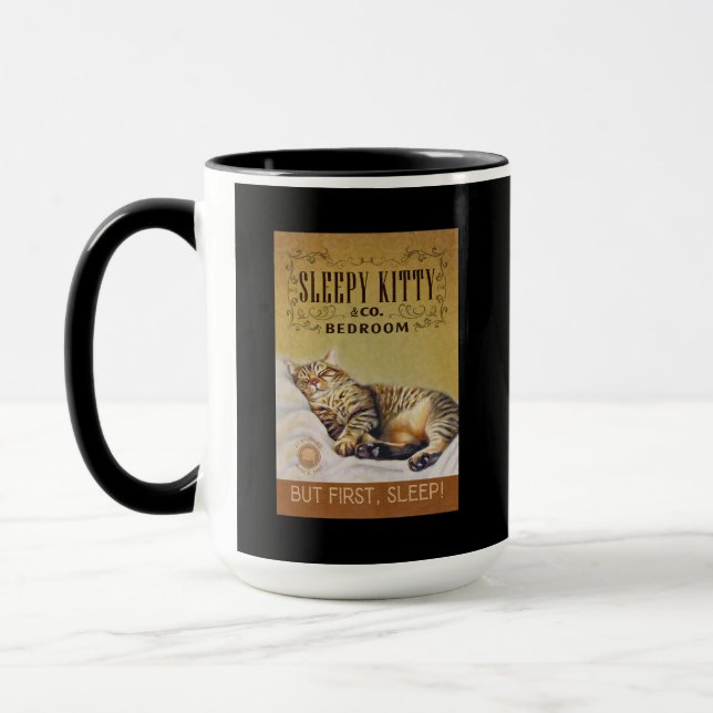 Bengal Cat Bedroom Funny Cat Sleepy Cat Mug (Left)