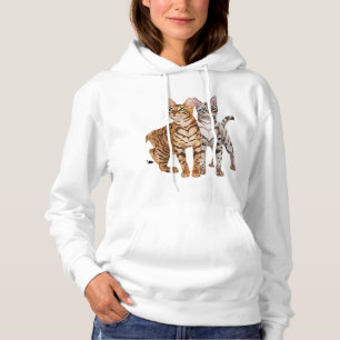 Bengal Cat Buddies Rosette and Snow Bengal Cats Pr Hoodie