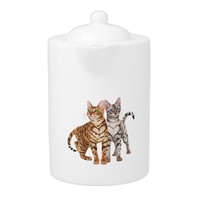 Bengal Cat Buddies Rosette and Snow Bengal Cats Pr Teapot (Front)