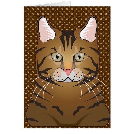 Bengal Cat Cartoon Paws Cards (Front)