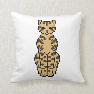 Bengal Cat Cartoon Throw Pillow