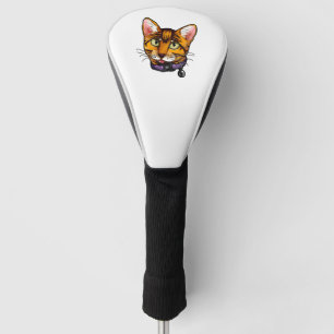 Bengal cat Cats Kitty Cartoon Face Love sweet cute Golf Head Cover