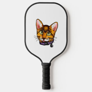 Bengal cat Cats Kitty Cartoon Face Love sweet cute Pickleball Paddle