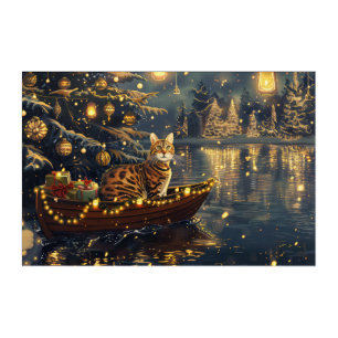Bengal Cat Christmas Festive Voyage Acrylic Print
