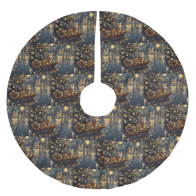 Bengal Cat Christmas Festive Voyage Brushed Polyester Tree Skirt (Front)