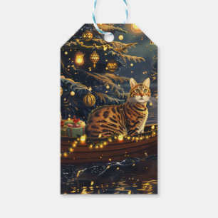 Bengal Cat Christmas Festive Voyage Gift Tags