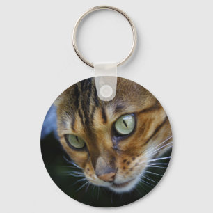 Bengal Cat Close-Up Keychain