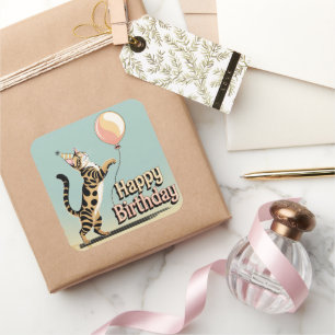 Bengal Cat Colorful  Square Sticker