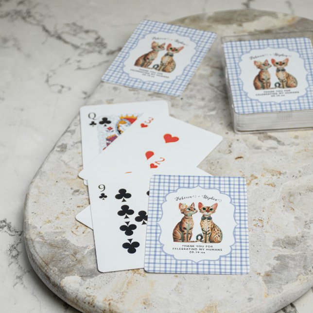 Bengal Cat Couple Wedding Favor Poker Cards (Creator Uploaded)