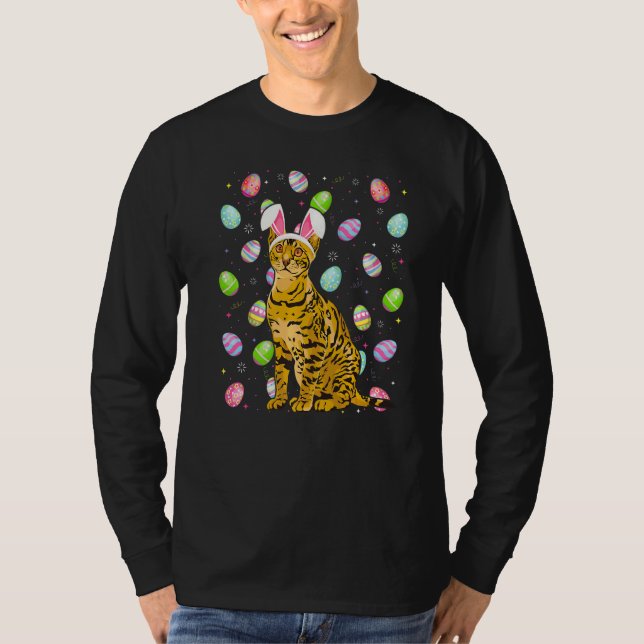 Bengal Cat Easter Egg  Funny Bengal Cat Easter Sun T-Shirt (Front)