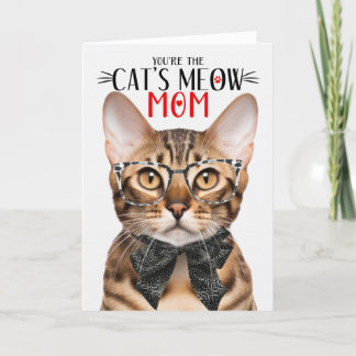 Bengal Cat for Pet Mom on Mother's Day Holiday Card