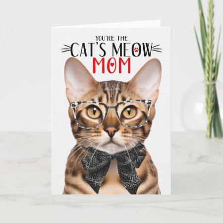 Bengal Cat For Pet Mom On Mother's Day Holiday Card