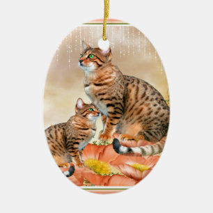 Bengal Cat Gifts Ceramic Ornament