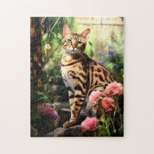 Bengal Cat in Nature Jigsaw Puzzle
