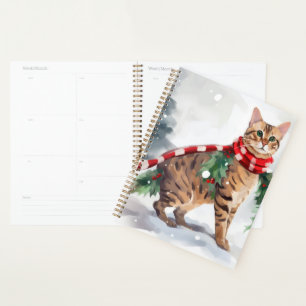 Bengal Cat in Snow Christmas Planner