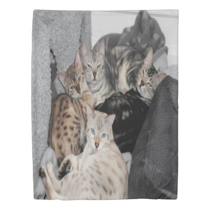 Bengal Cat Kitty Pile Duvet Cover