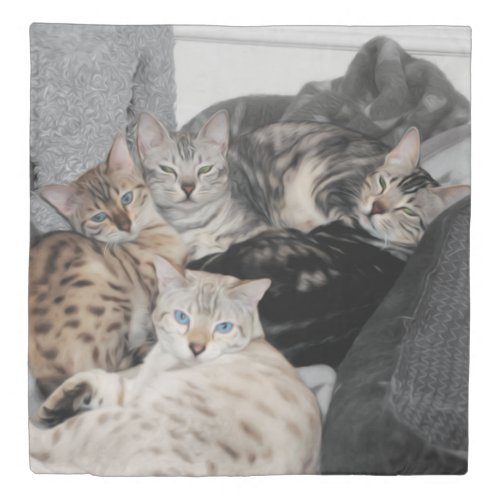 Bengal Cat Kitty Pile Duvet Cover