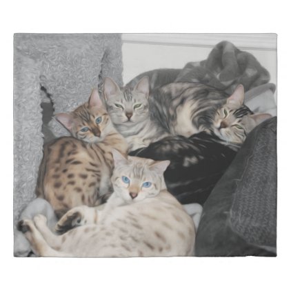 Bengal Cat Kitty Pile Duvet Cover