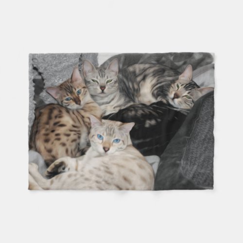 Bengal Cat Kitty Pile Fleece Blanket