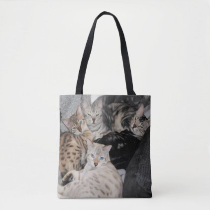 Bengal Cat Kitty Pile Tote Bag