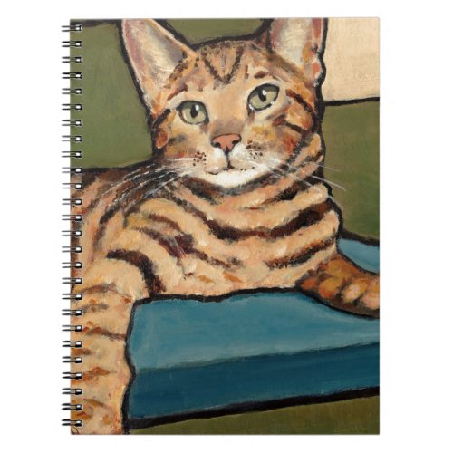 Bengal Cat Looking Up Original Painting Notebook