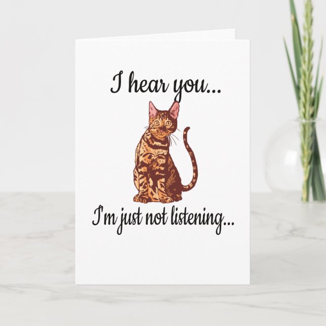 Bengal Cat Lover Cat Owner Rosetted Bengal Girl Card (Front)