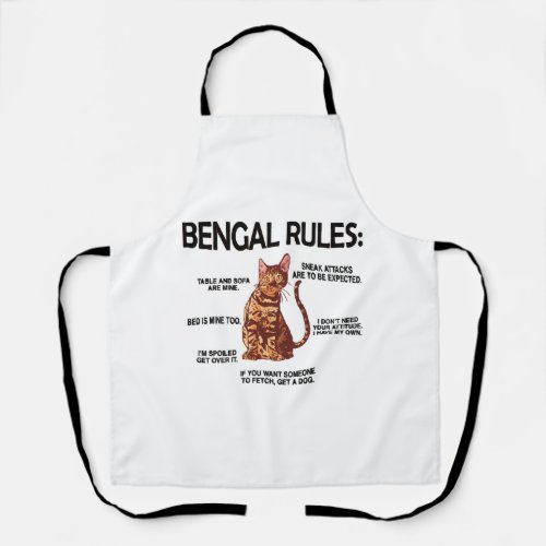 Bengal Cat Lover Gifts Cat Owner Rosetted Bengal Apron