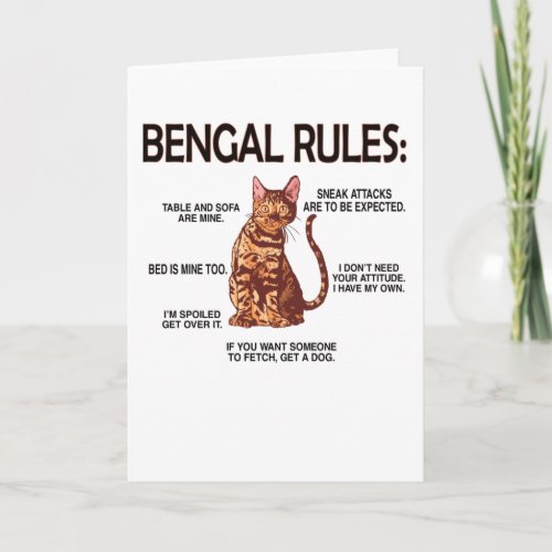 Bengal Cat Lover Gifts Cat Owner Rosetted Bengal Card